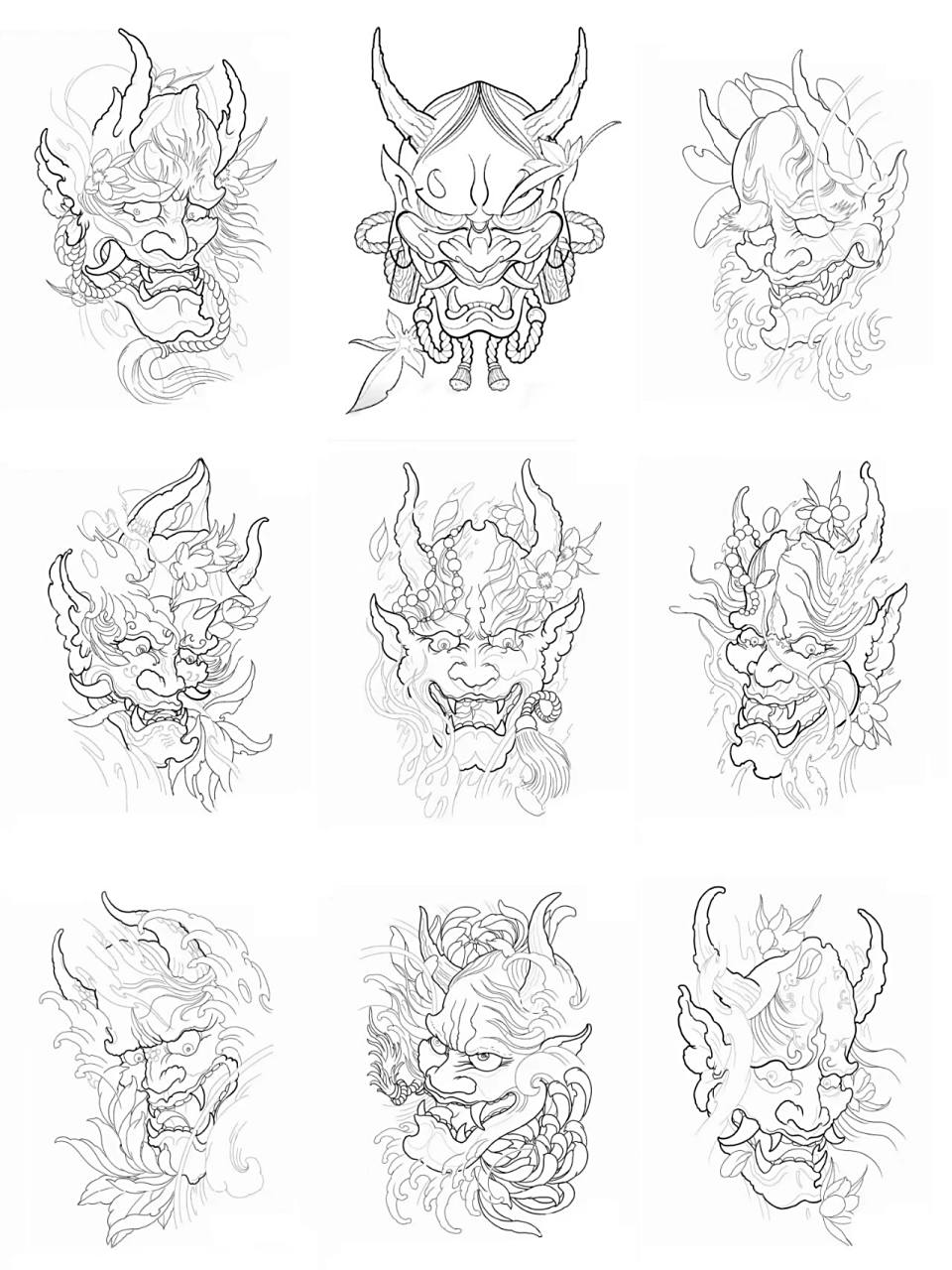 般若纹身手稿 线稿(1) 般若纹身手稿  线稿(1)