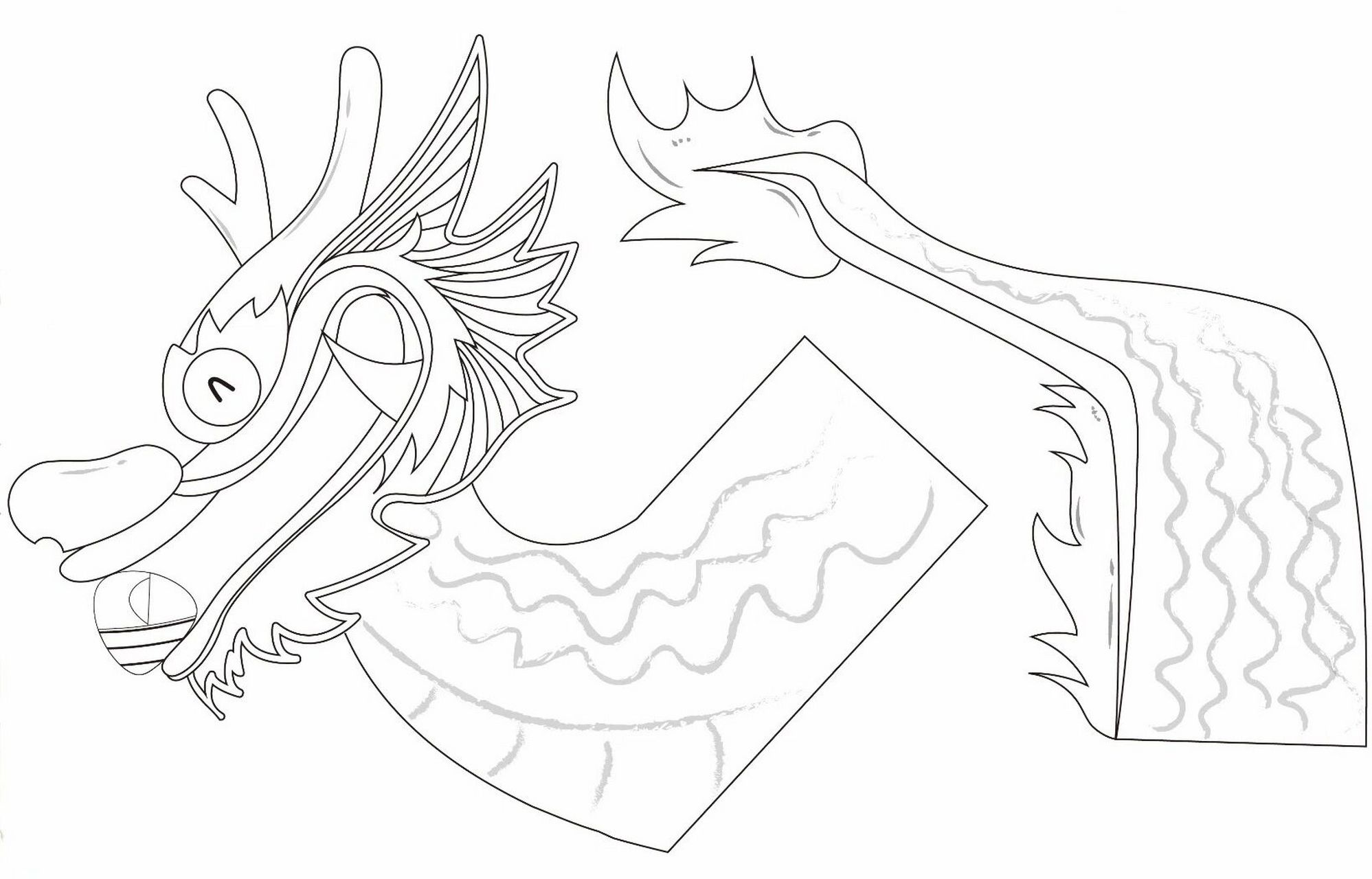 端午节龙舟手工-附龙涂色卡 中班端午节手工～端午节除了可以做粽子