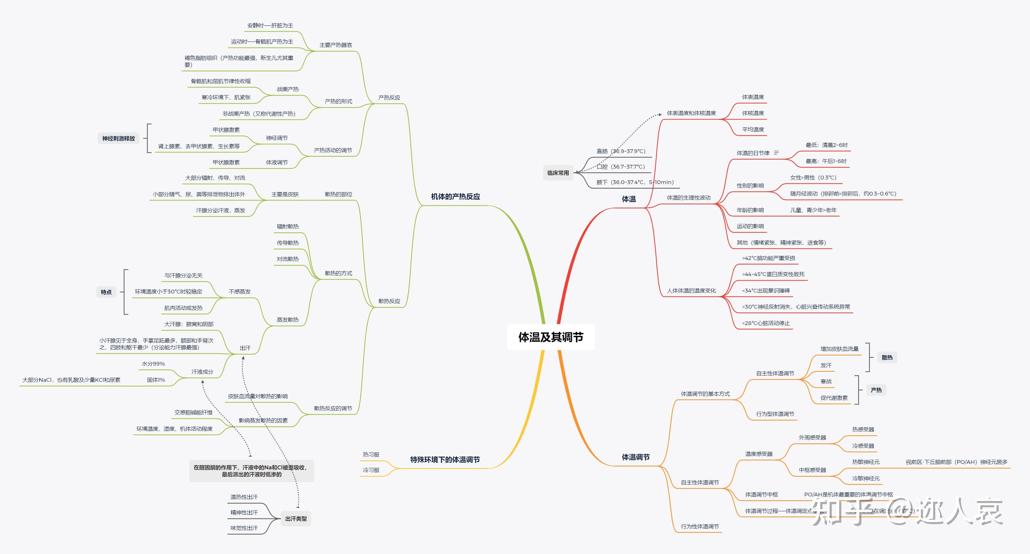 生理学思维导图第七章能量代谢与体温