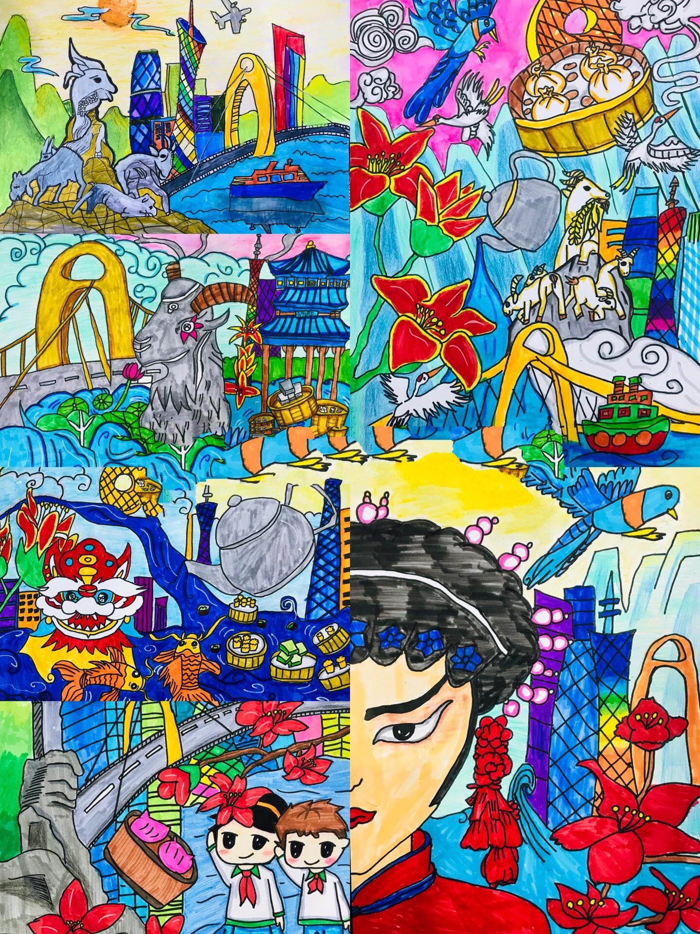 【绘画】学生作品画羊城绘画广州特色广州城市
