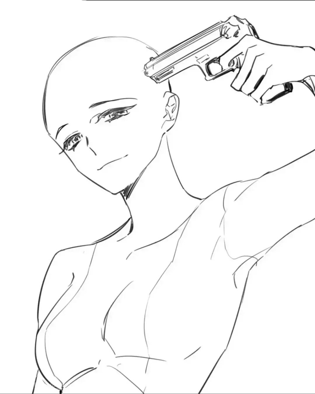 [转载]单人 少女持枪绘画模板 转载 存图93