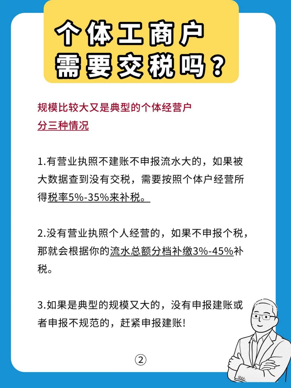 个体工商户需要交税吗 问:小饭店,小超市这些个体户需要交税吗?