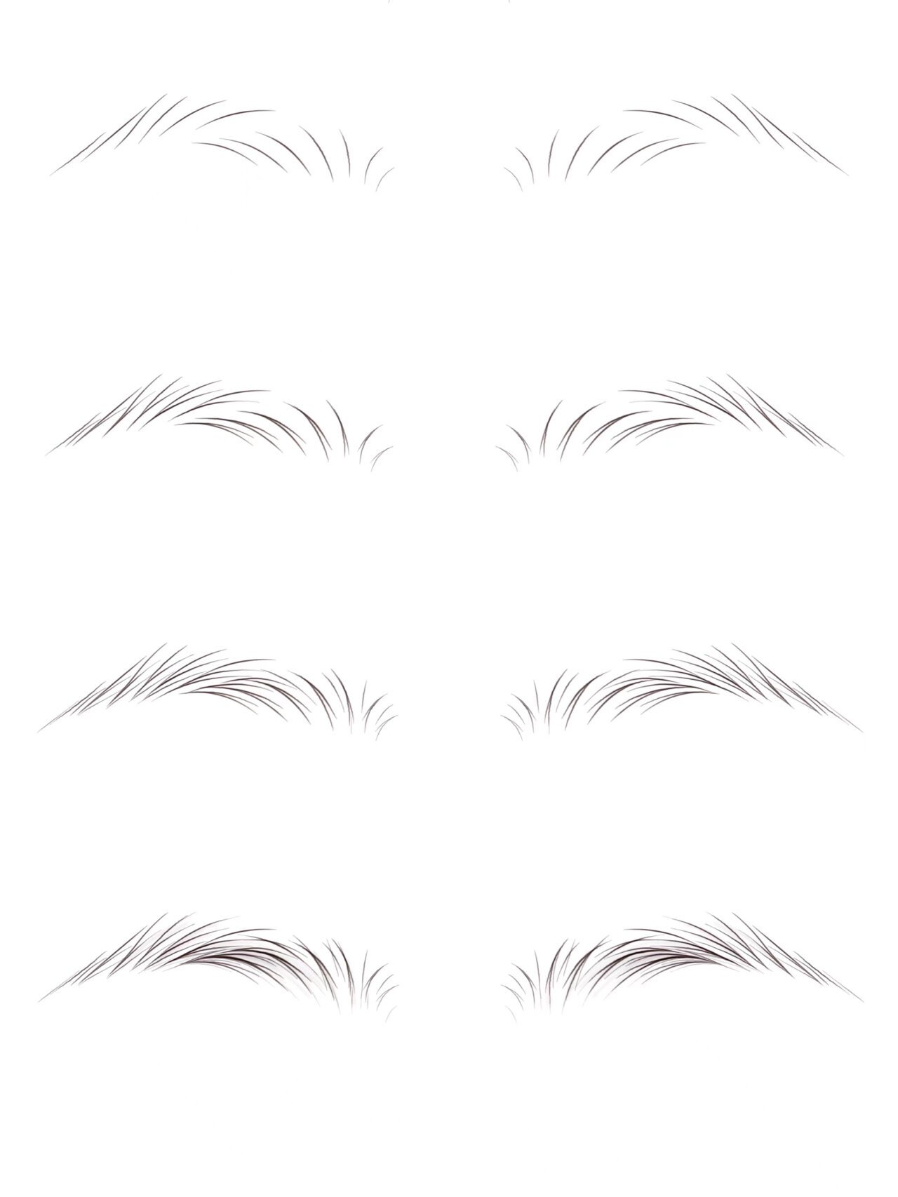 线条眉画法 野生眉分解手绘