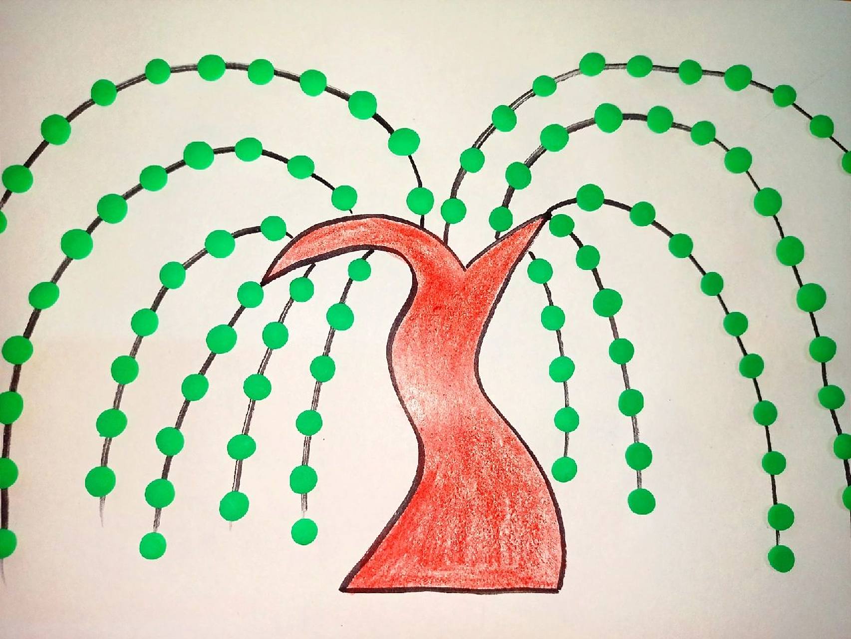 黏土粘贴画《柳树》 翻页取图