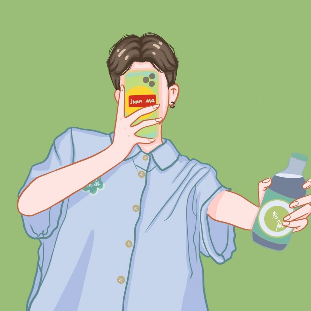 头像 | 插画 | 你们要的气泡水情侣头像来啦 95应广大小姐妹的要求