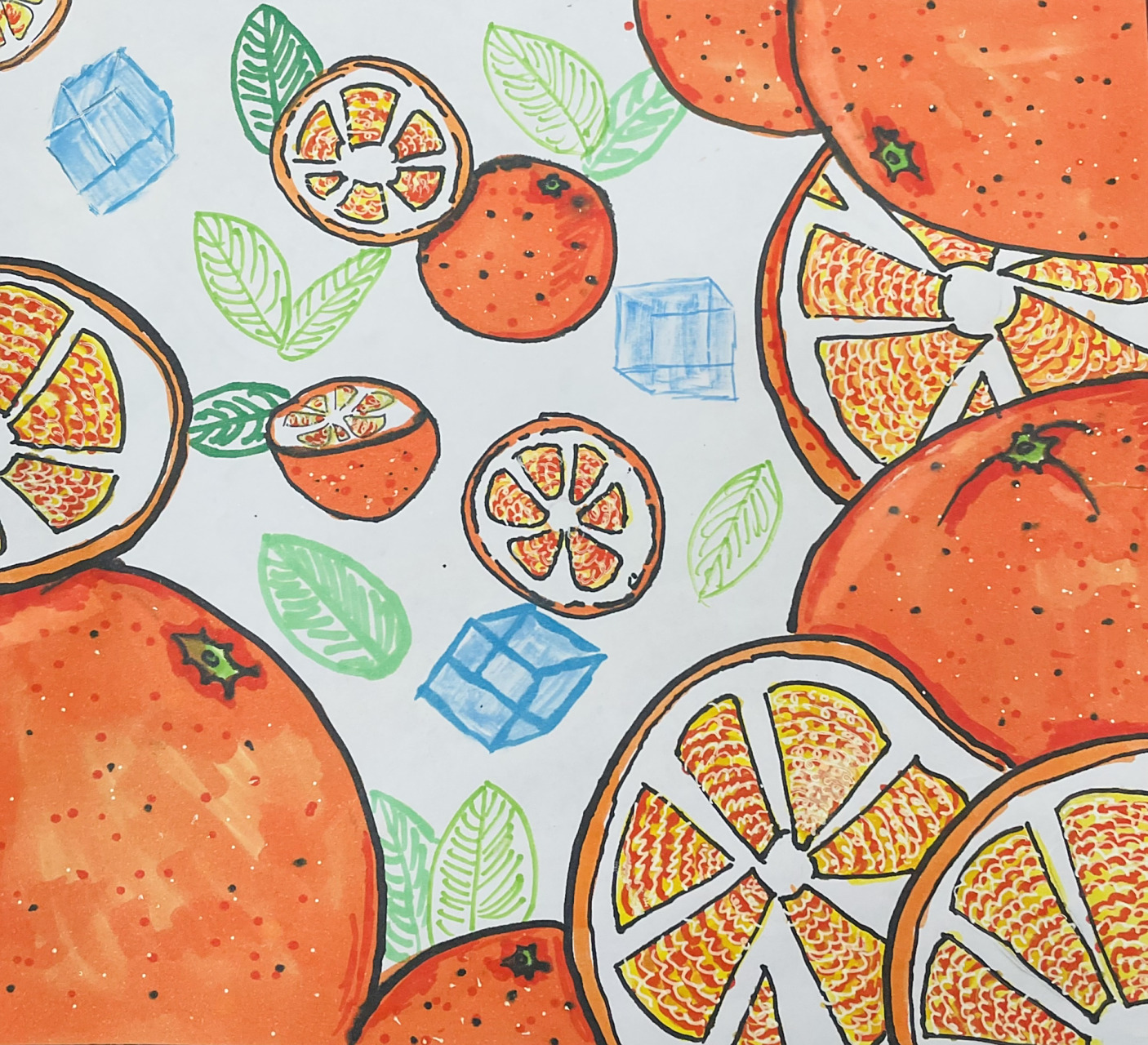 四年级下册《聚聚散散》 学生课堂练习作品 用食物表现聚聚散散