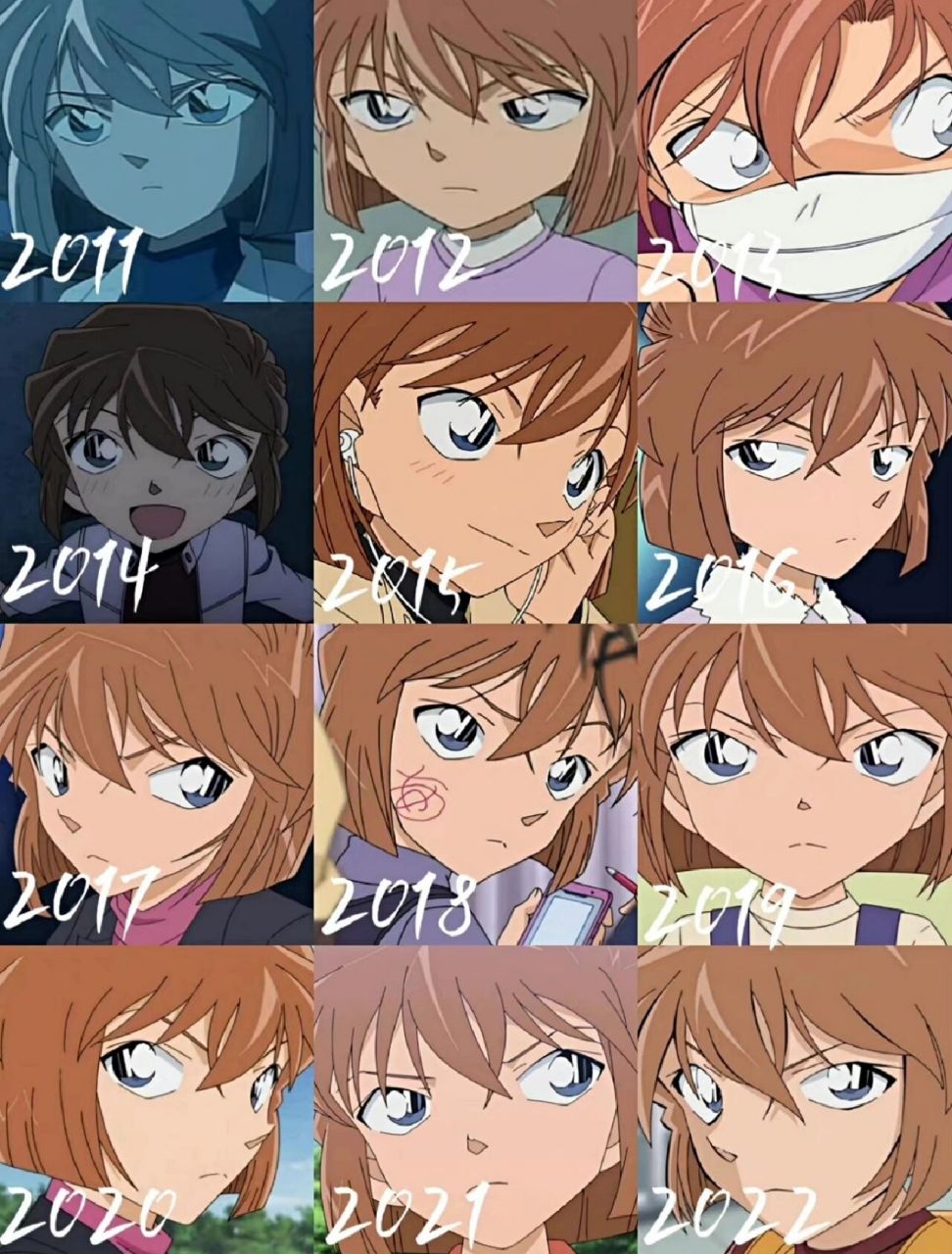 灰原哀tv画风变化1999-2022