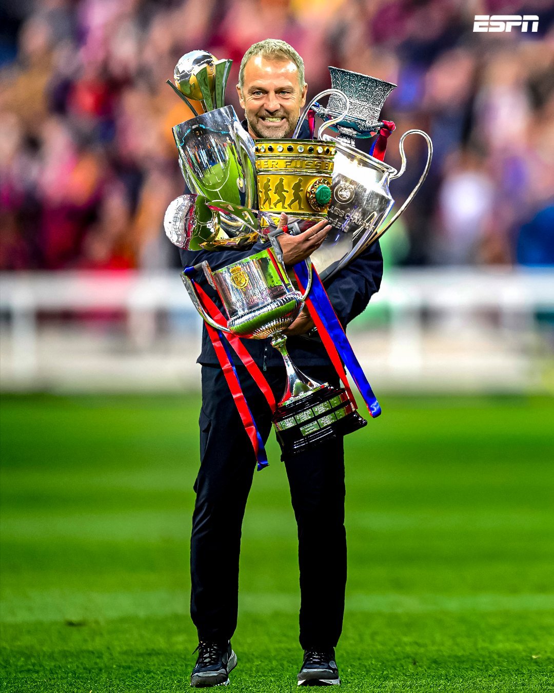 弗利克在他的执教生涯中赢得了他所参加的全部七场决赛: 德国杯 欧洲