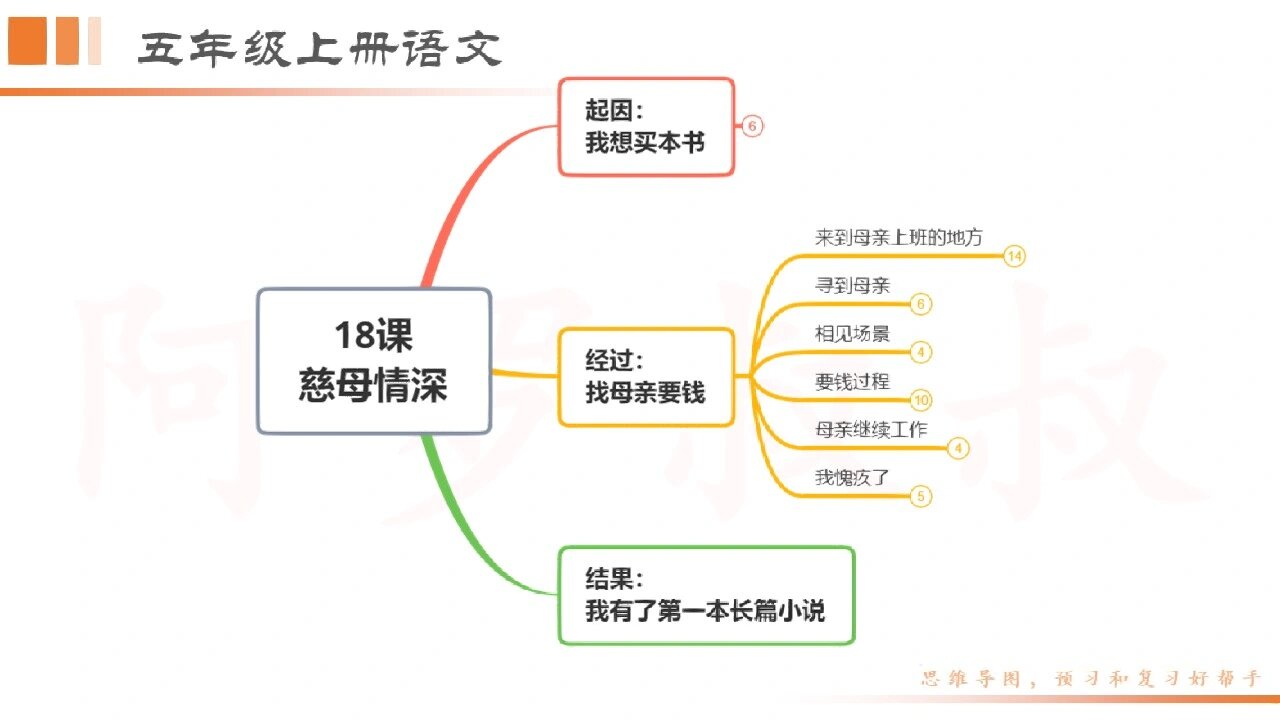 五上语文《慈母情深》思维导图 小学语文五上《慈母情深》思维导图