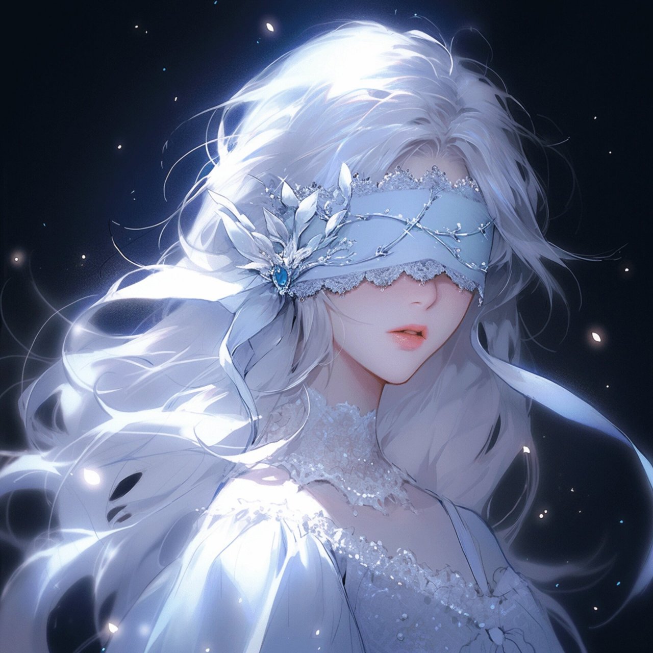 蒙眼冷艳风|女孩头像·蓝色系