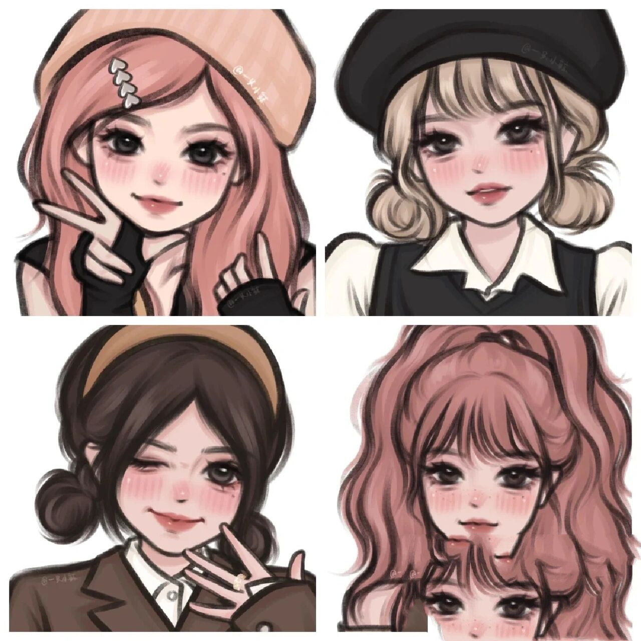 四人闺蜜头像 [微笑]