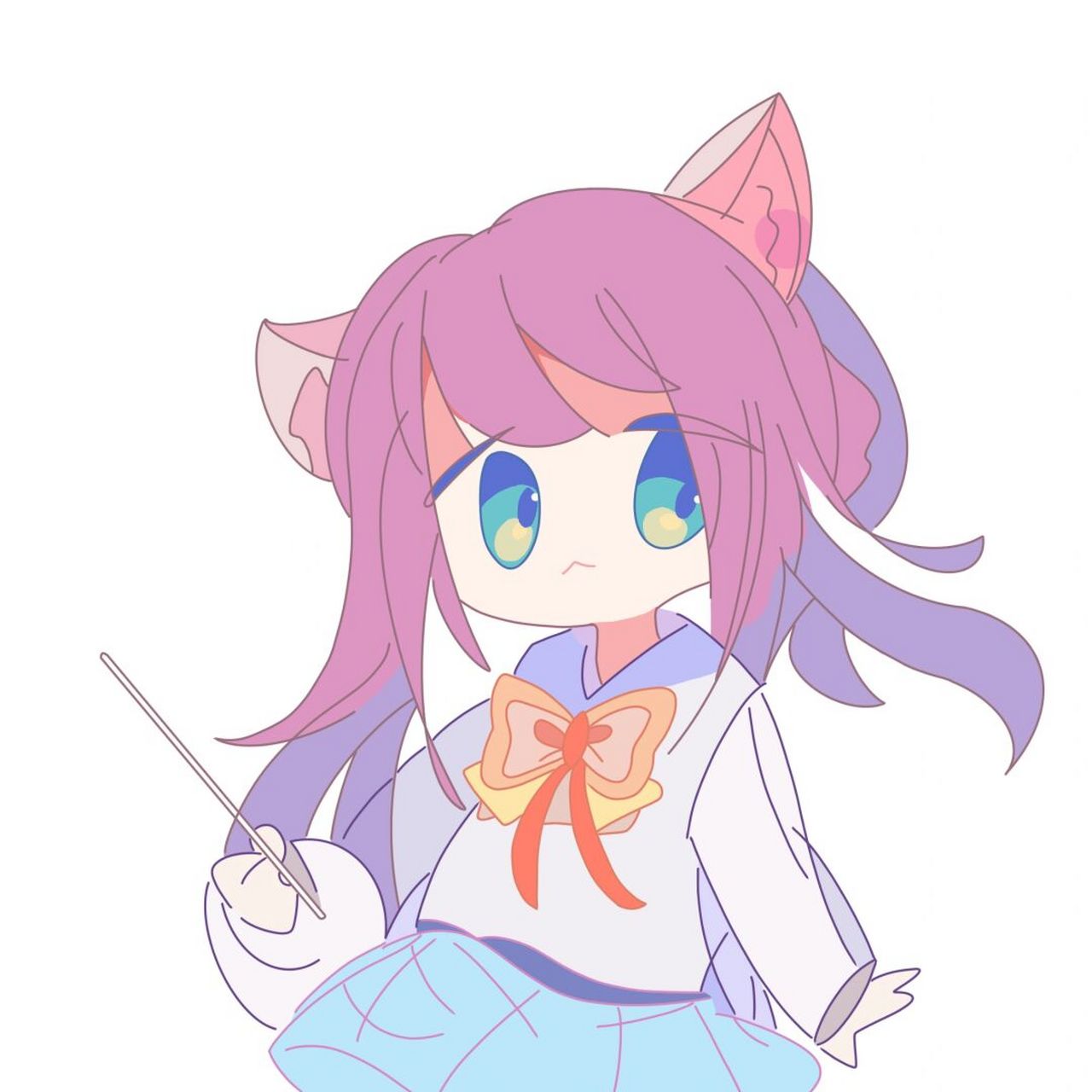 画了自己的oc(图一成品) 图二是syc寒假送的设