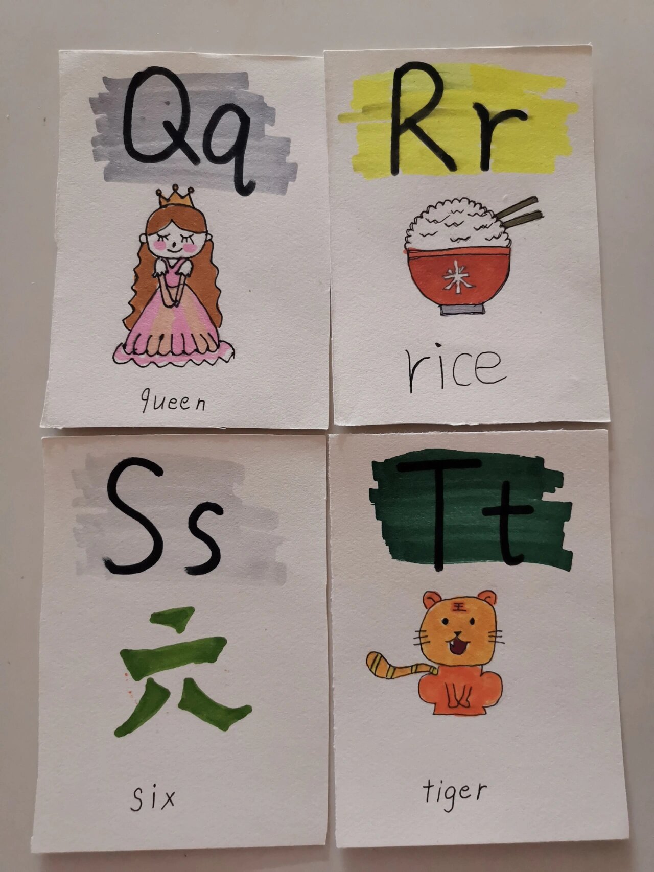 手工制作英文字母卡!