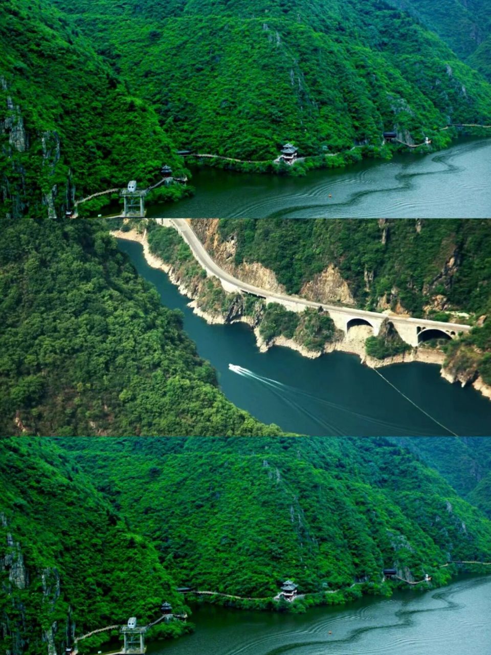 汉中周边游景点推荐|石门栈道 夏日的石门栈道,蓝天白云,山清水秀,高