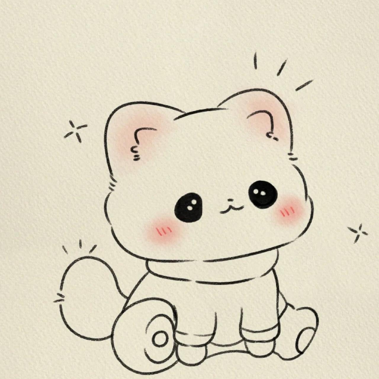小猫简笔画可爱最萌图片