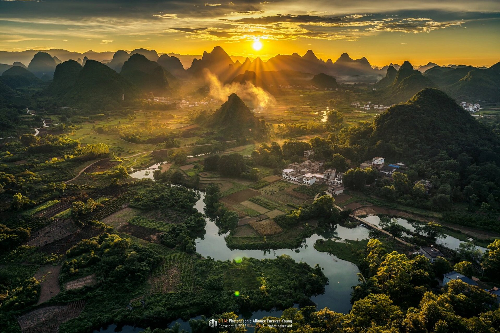 桂林摄影机位|翠屏五指山(日落)92 99桂林市阳朔县翠屏五指山