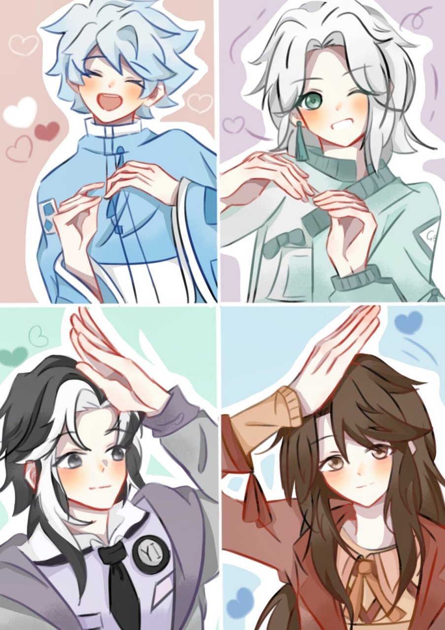 稷下f4版比心拼接图 这次整了个纯女团风主题的稷下f4?