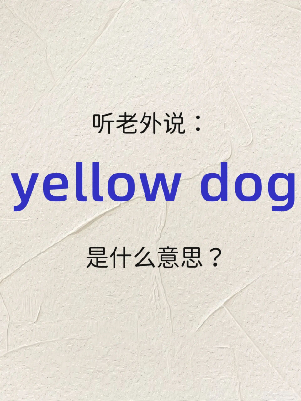 每天一句地道口语打卡【9】yellow dog yellow dog 74 除了黄色的狗