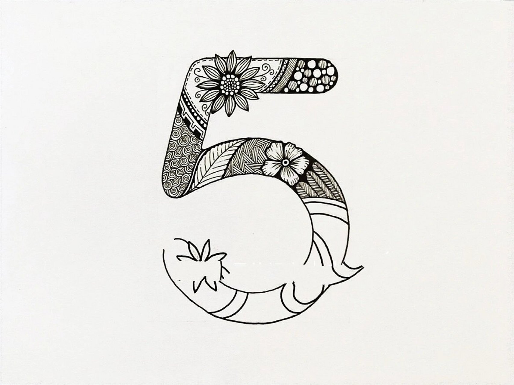 线描创作‖线描画《数字5》图文版