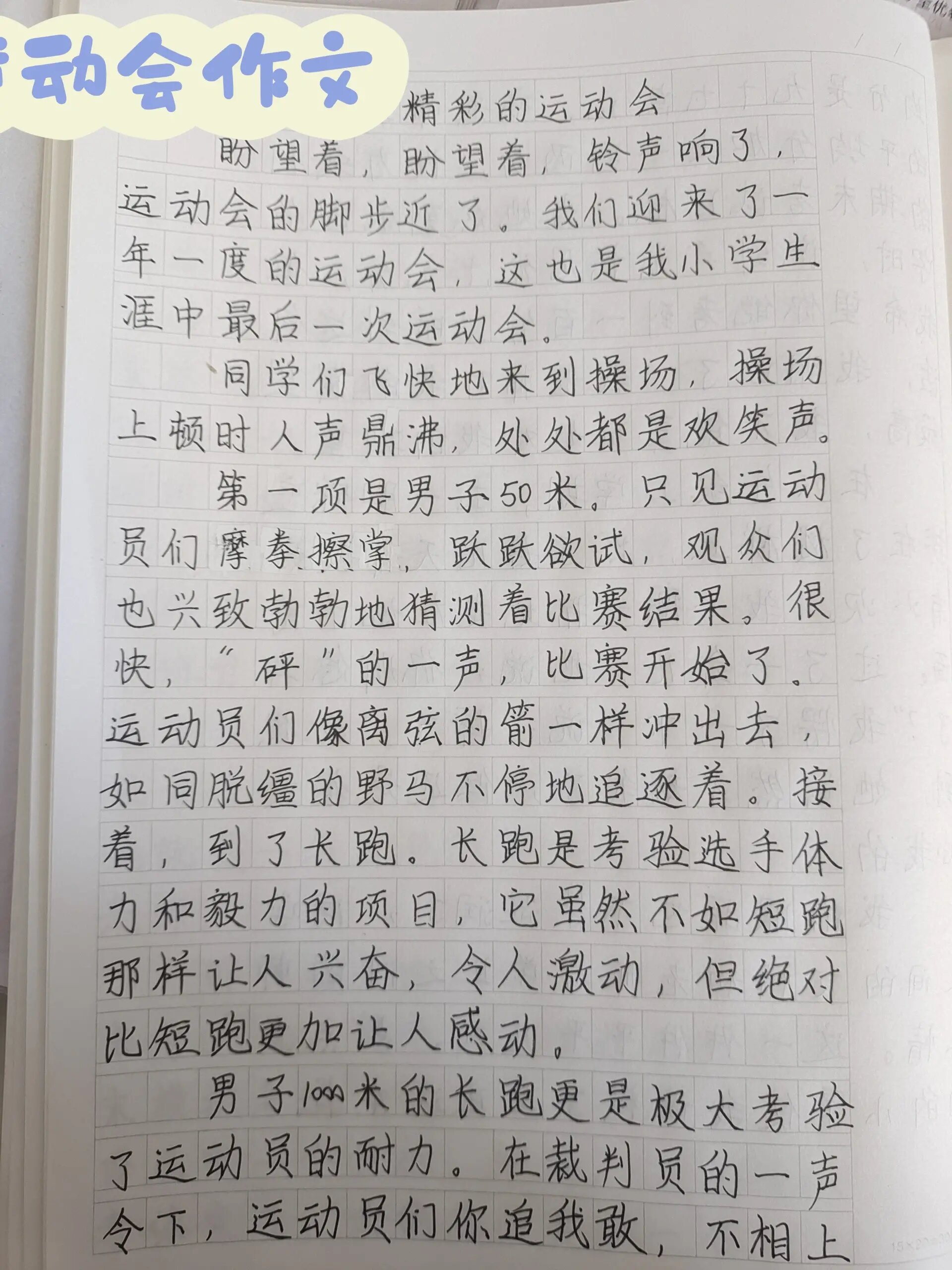 运动会作文 50字图片