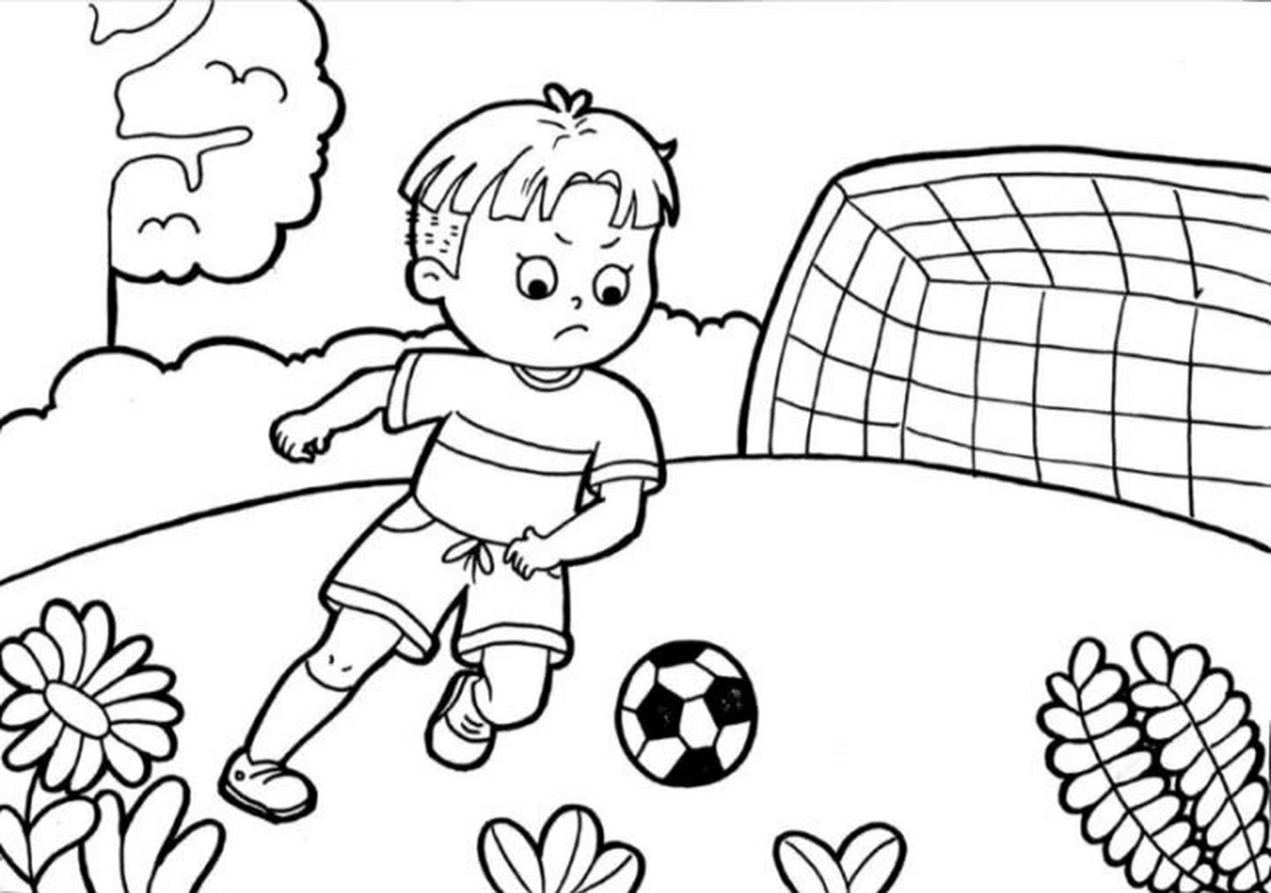 足球运动简笔画小孩子图片