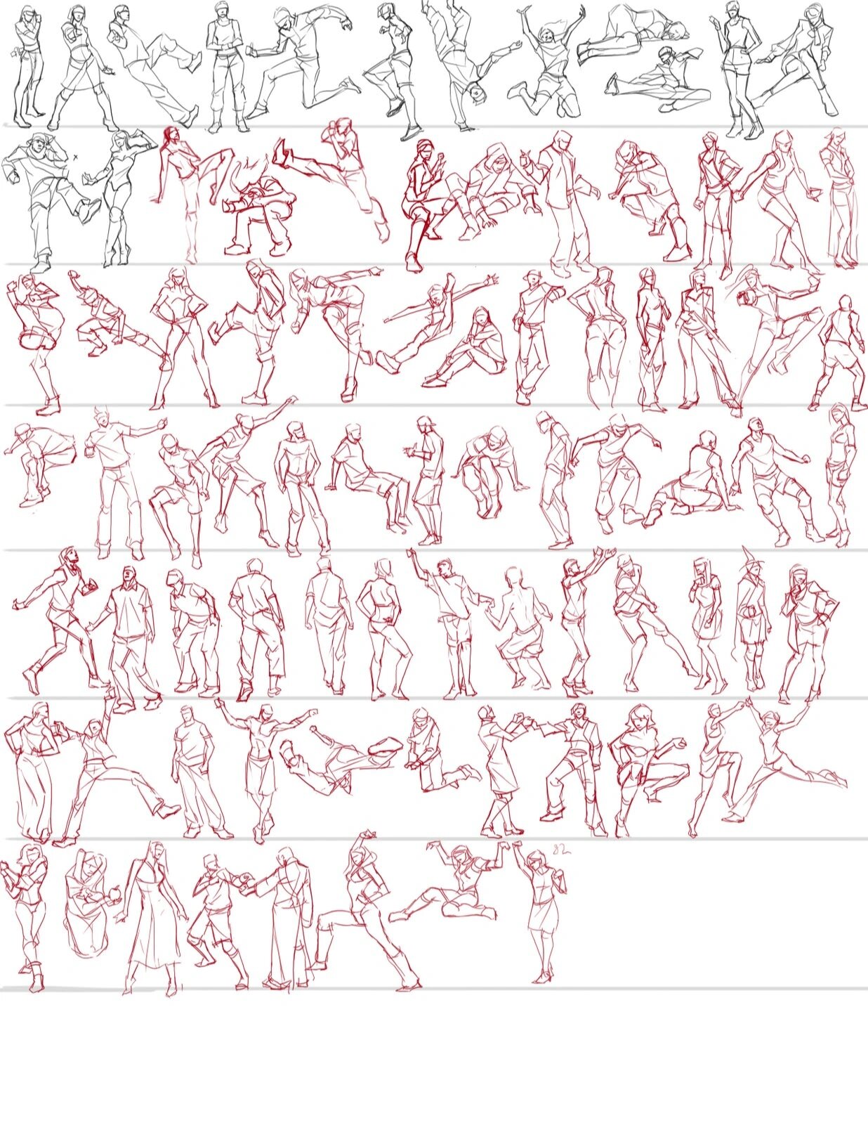 proceate手绘素材|人物动作素材