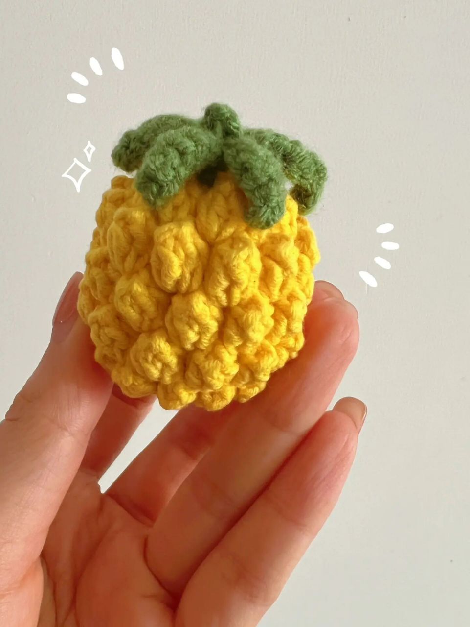 钩针|95小菠萝/凤梨(附图解) 菠萝/凤梨钩织.