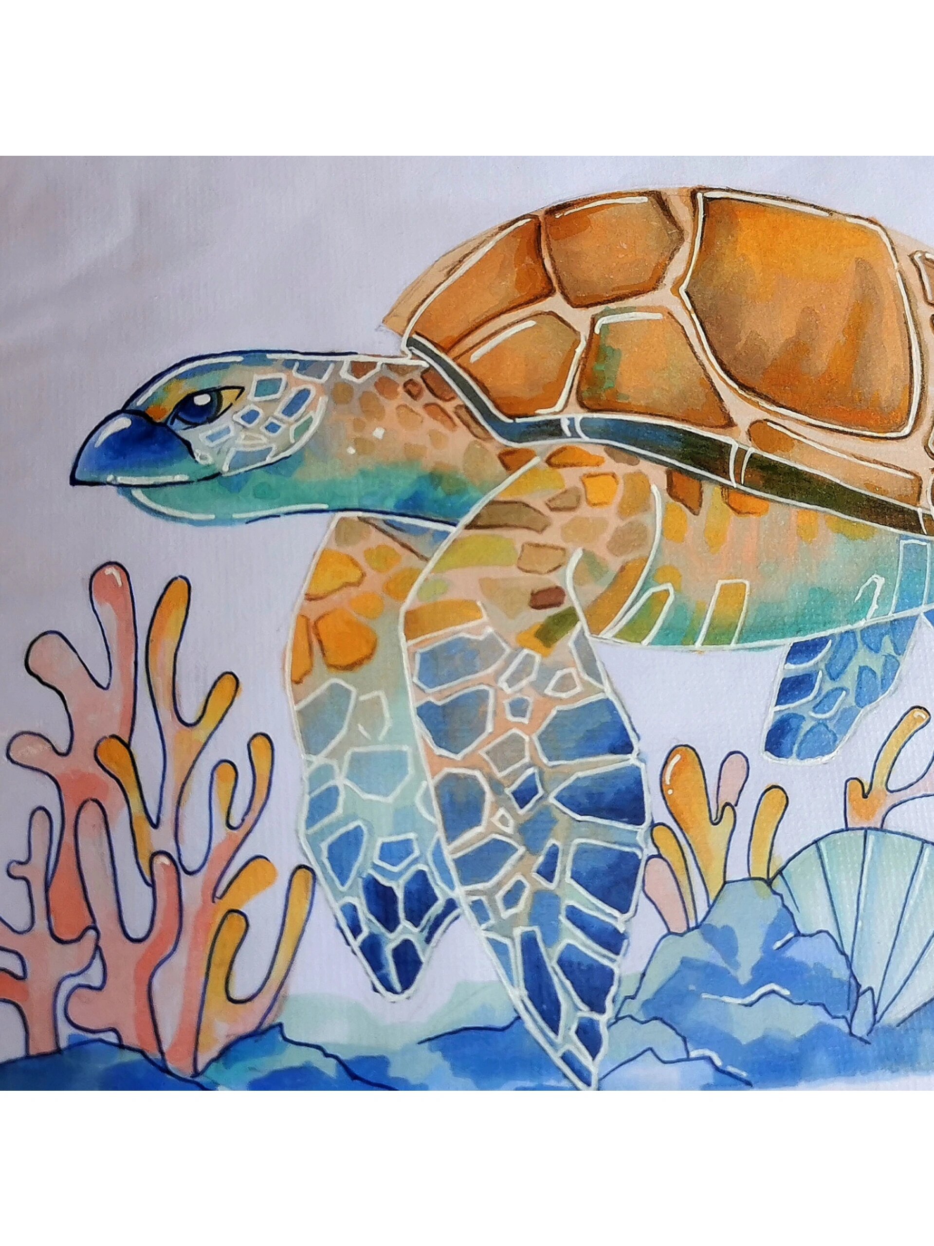 一只大海龟 渐变很好看,但画起来是真的麻烦