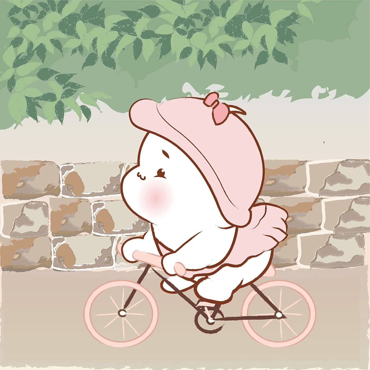 原创头像|小短腿骑自行车 今天刷到《魔女宅急便》里蜻蜓骑自行车载