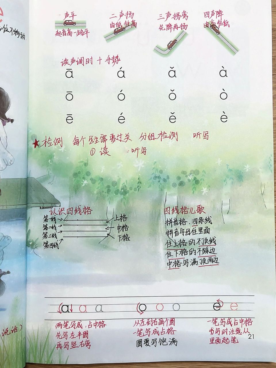 一年级语文上册第二单元《aoe》备课笔记 教学目标/学生需掌握: 1.