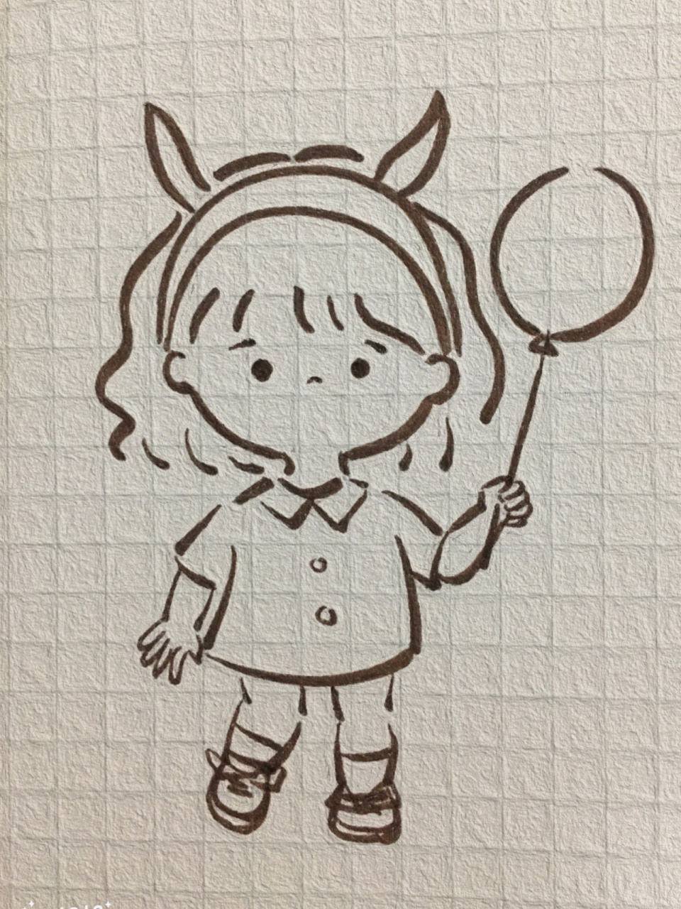 可爱简笔画 小仙女02//附过程 我想要 染一个粉色的头发 拽着 蓝色