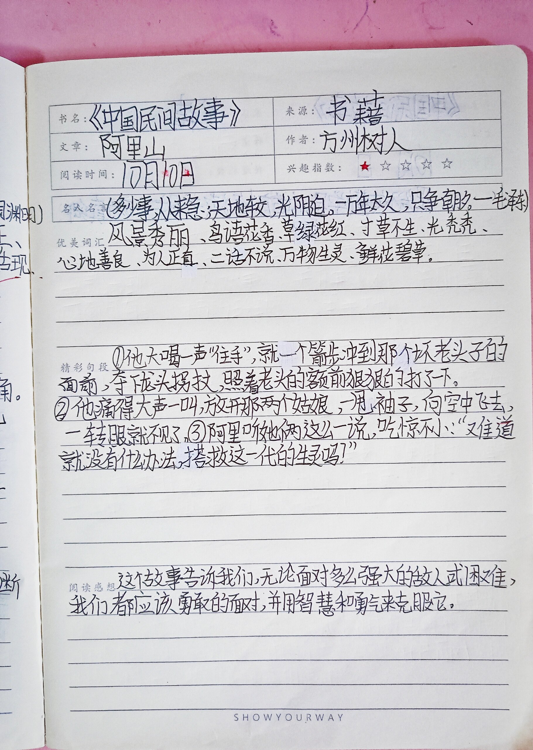 《中国民间故事》阿里山采蜜集