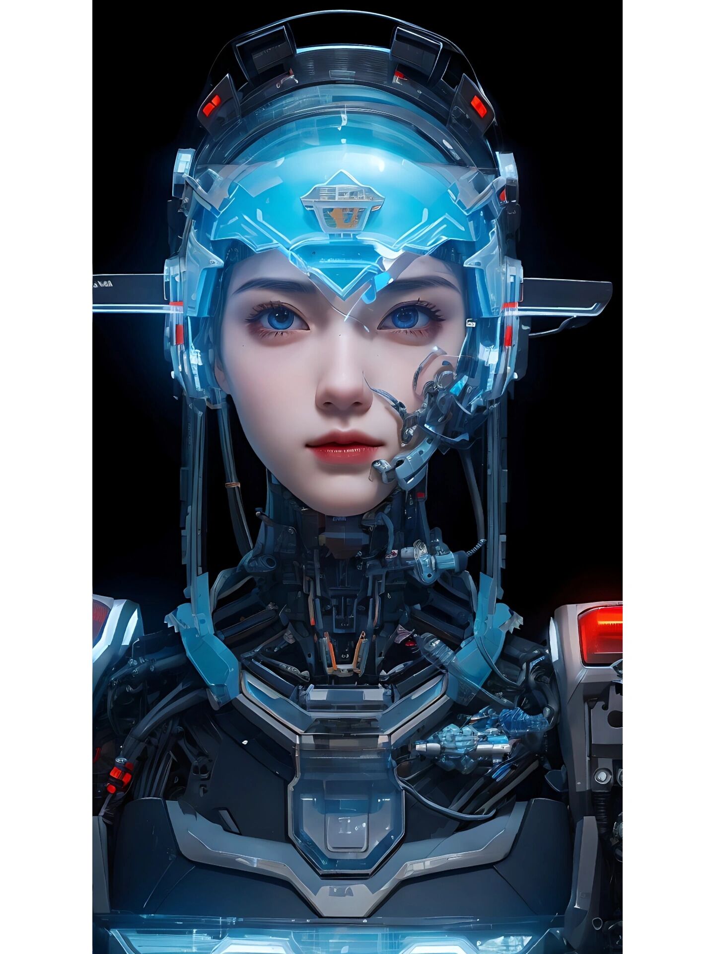 赛博朋克风格的机械美少女