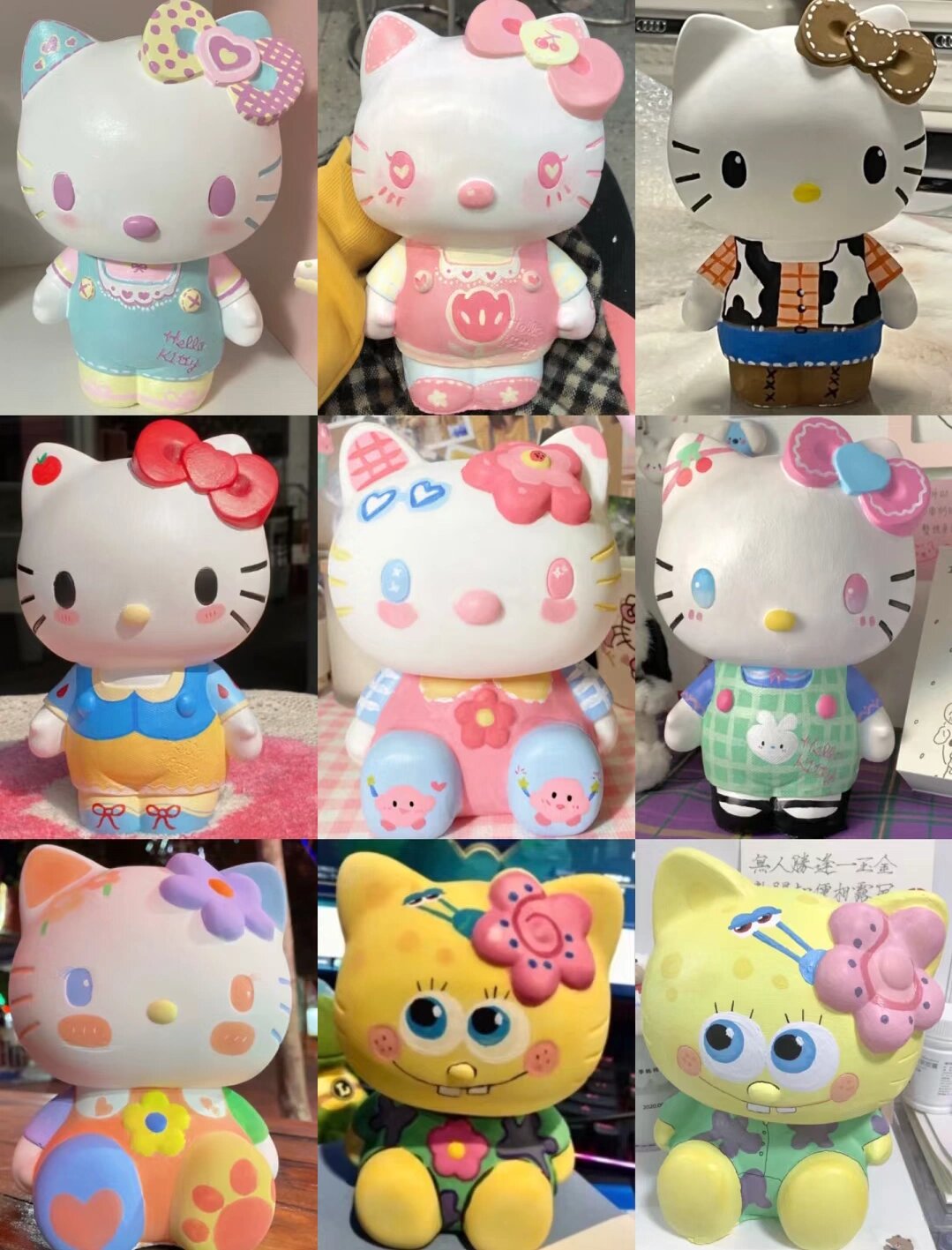 hello kitty凯蒂猫石膏娃娃配色合集