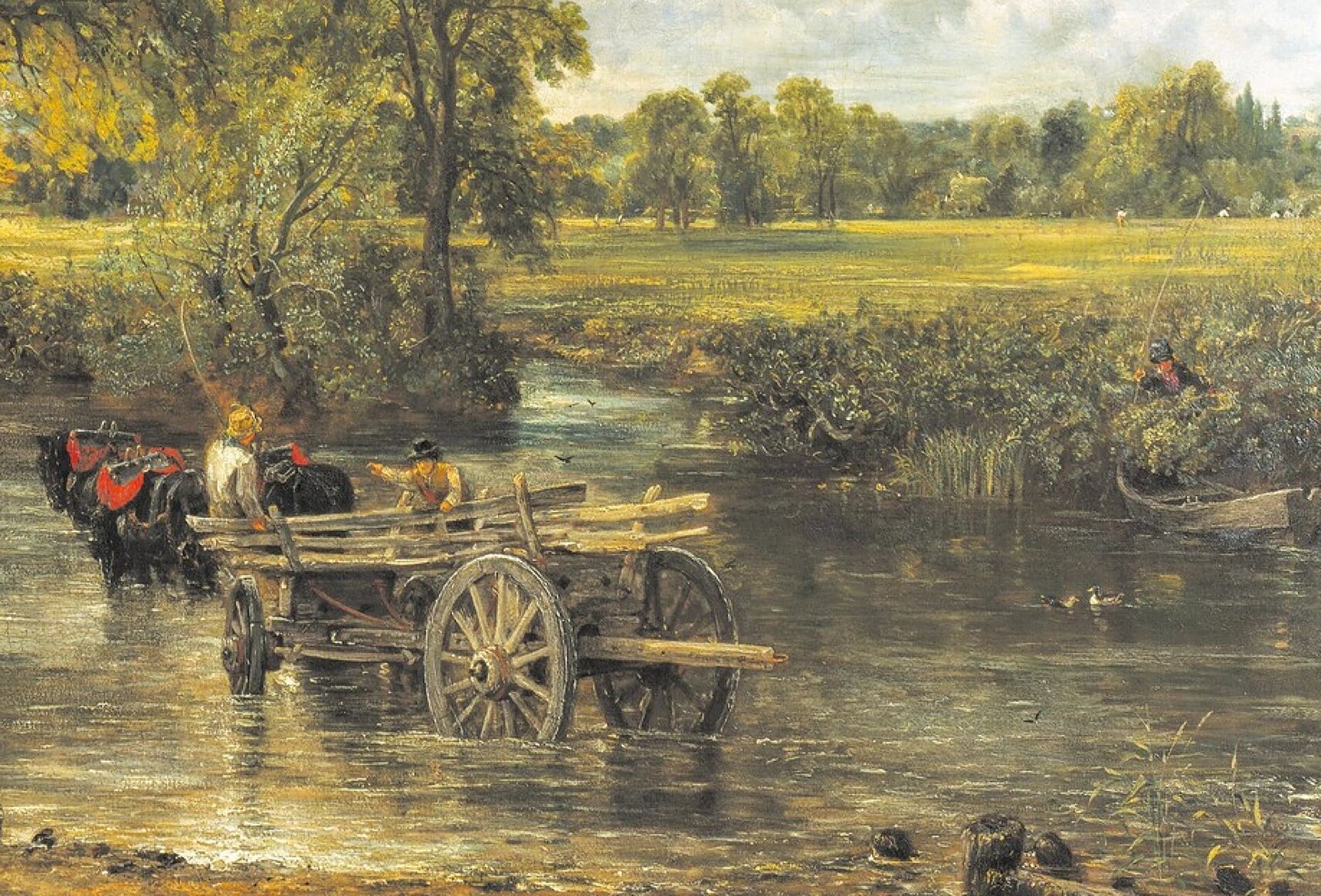 98干草车是英国画家约翰·康斯太勃尔于1821年创作的帆布油画,现藏