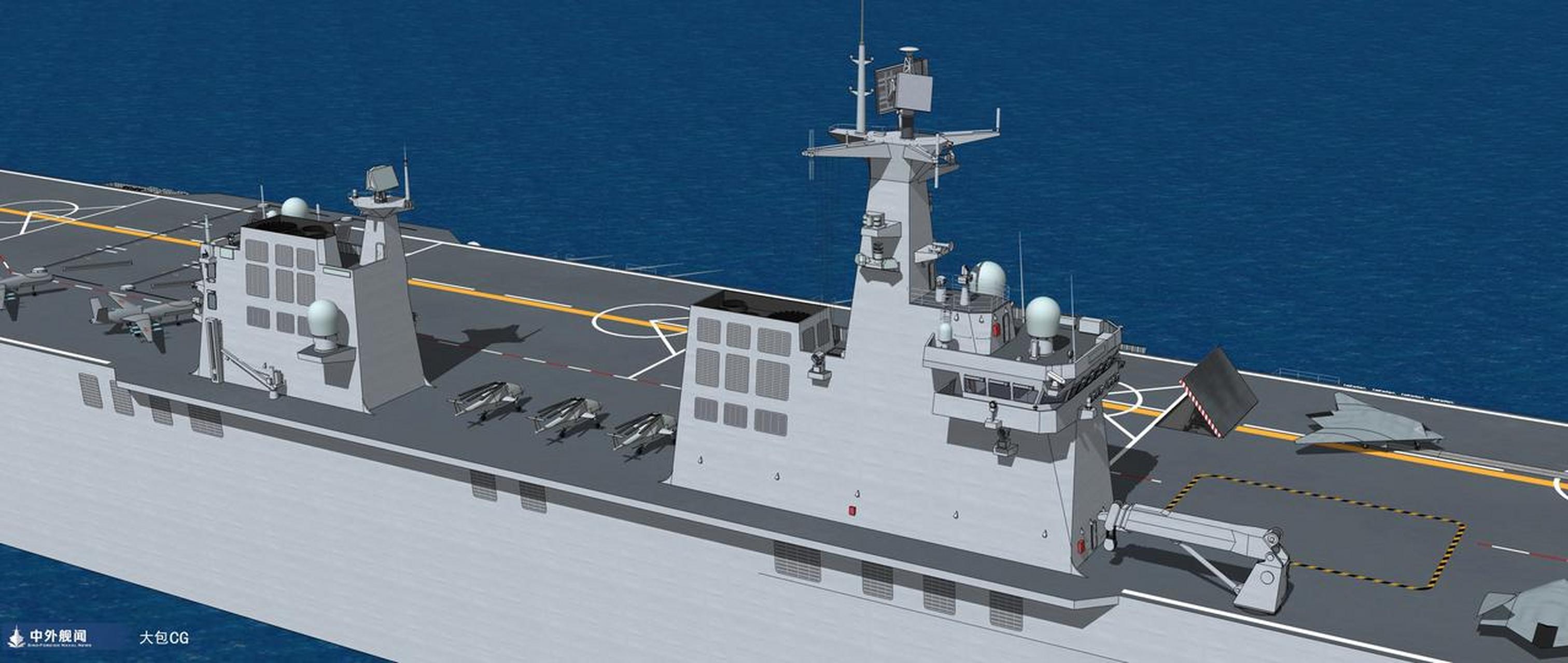 继续关于076舰岛的遐想,  关于集成的两个方案,航空指挥能力和强大