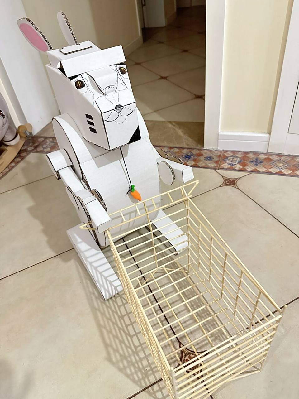 幼儿园环保创意手工原创作品:小兔机器人06 简单分享茉莉幼儿园"