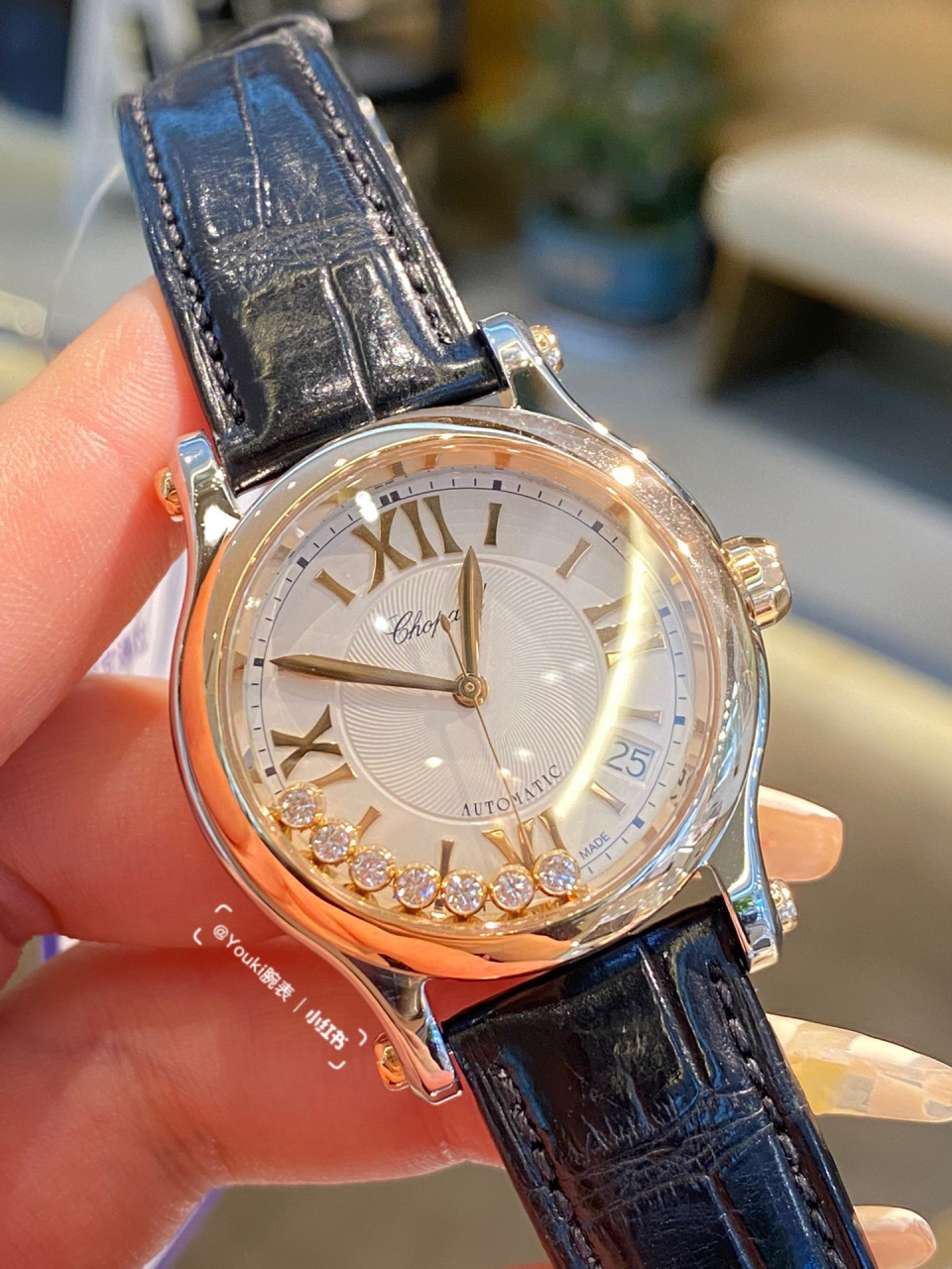 三万多就能拿下的萧邦七钻手表99 chopard萧邦快乐钻18k间金七钻,36