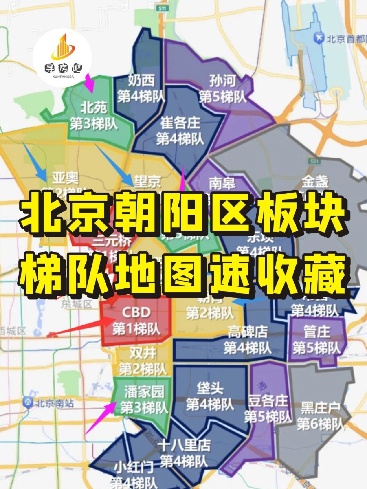 北京朝阳区板块的梯队地图速收藏
