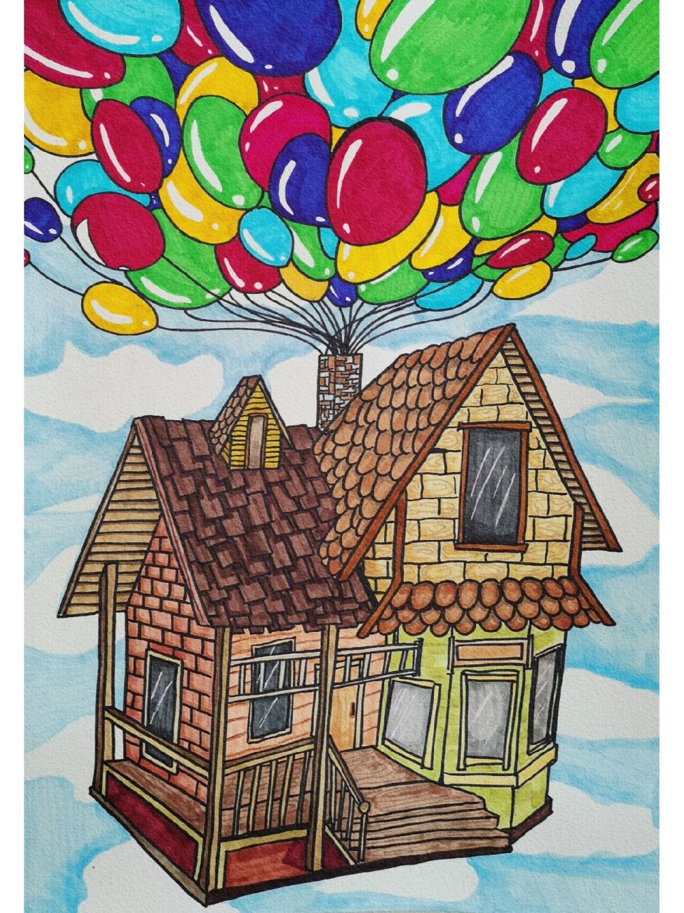 马克笔手绘/飞屋环游记插画95 马克笔手绘版飞屋环游记