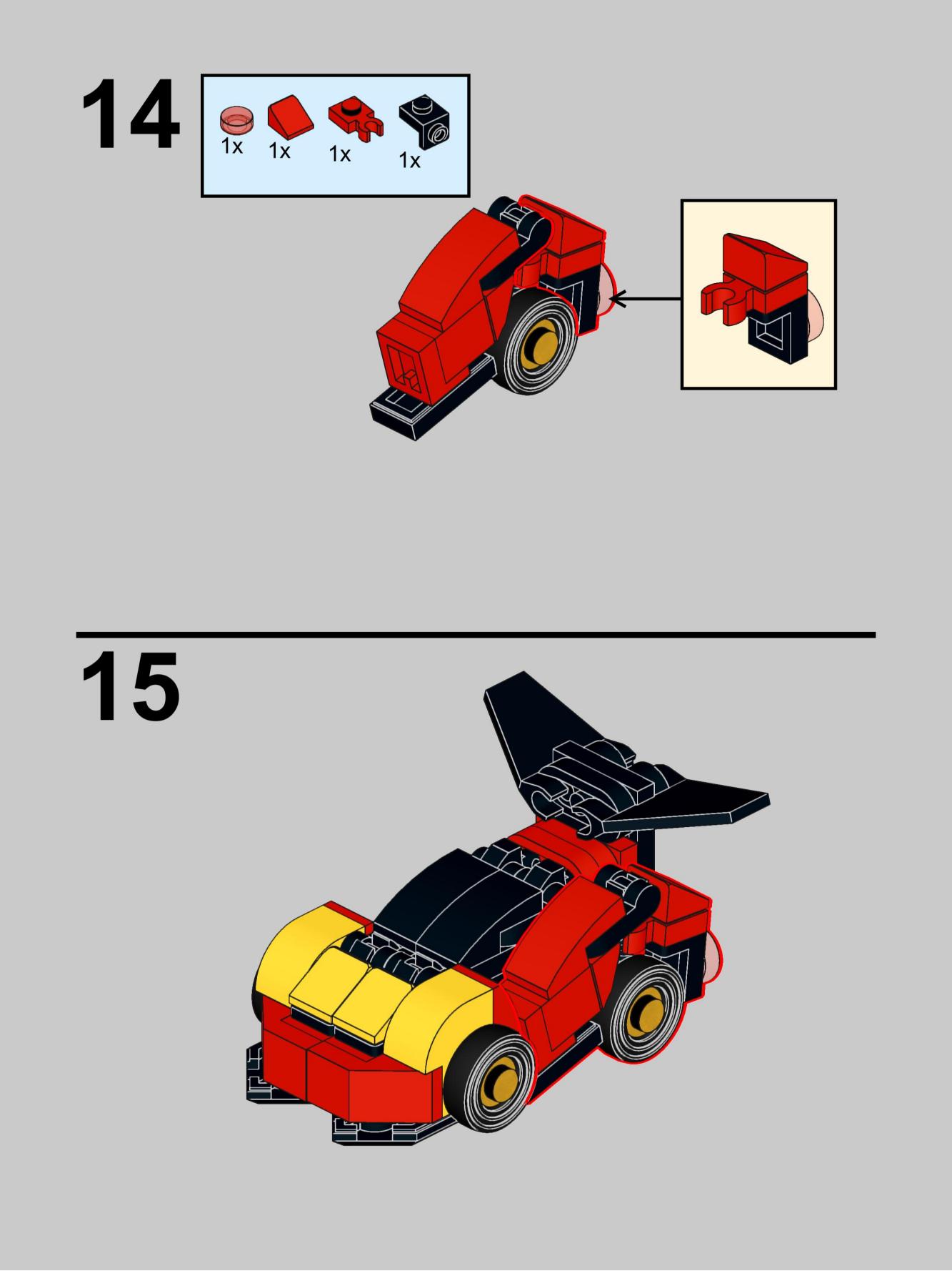 积木变形小车拼装说明.依然是详细的图片版拼装说明乐高moc