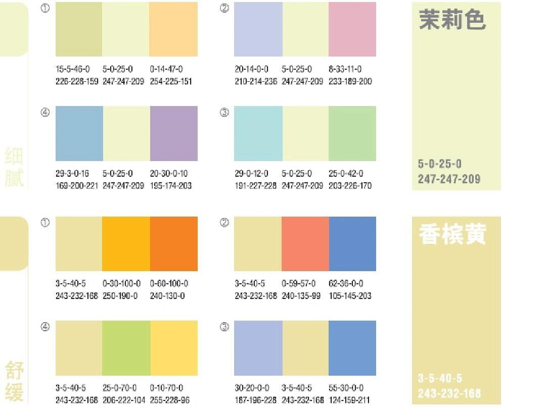 黄色系万能色彩搭配 最舒服的色彩搭配色卡 含泪吐血整理 喜欢的点个