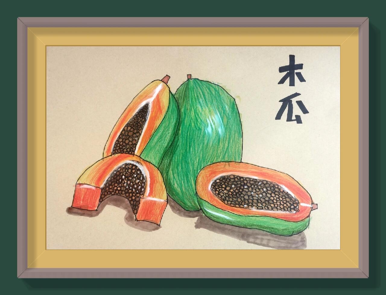 彩铅木瓜