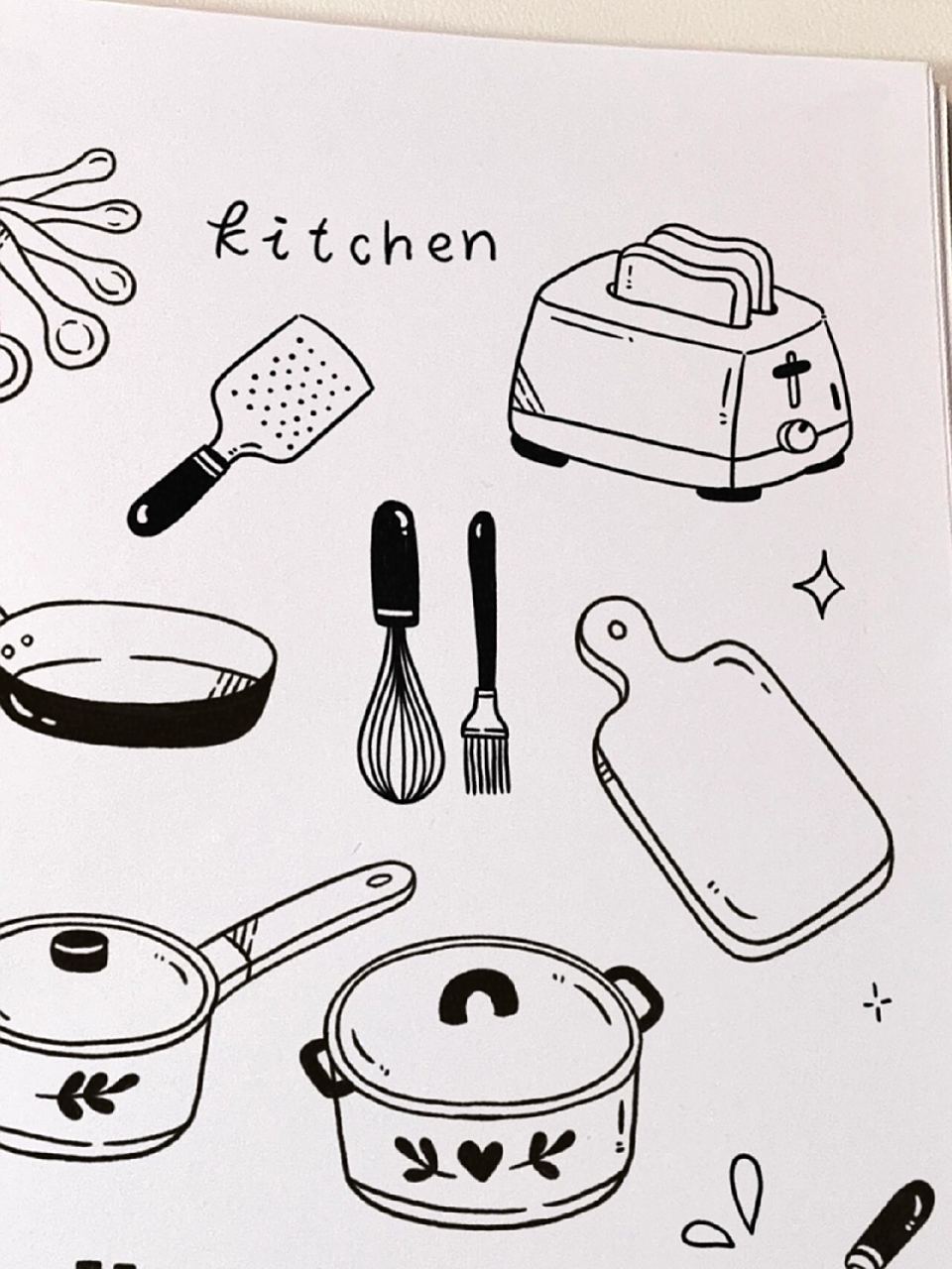 厨房系列手帐素材|简笔画|ins风涂鸦 锅碗瓢盆,乒乒乓乓,厨房用品合集