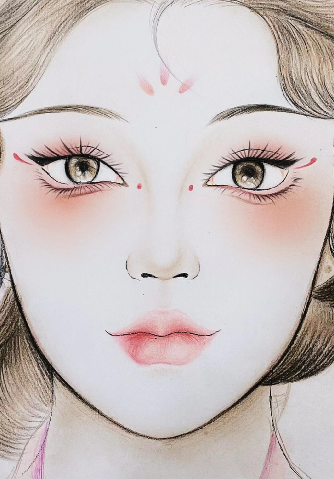 古装美人图 头发真的画的好累哦