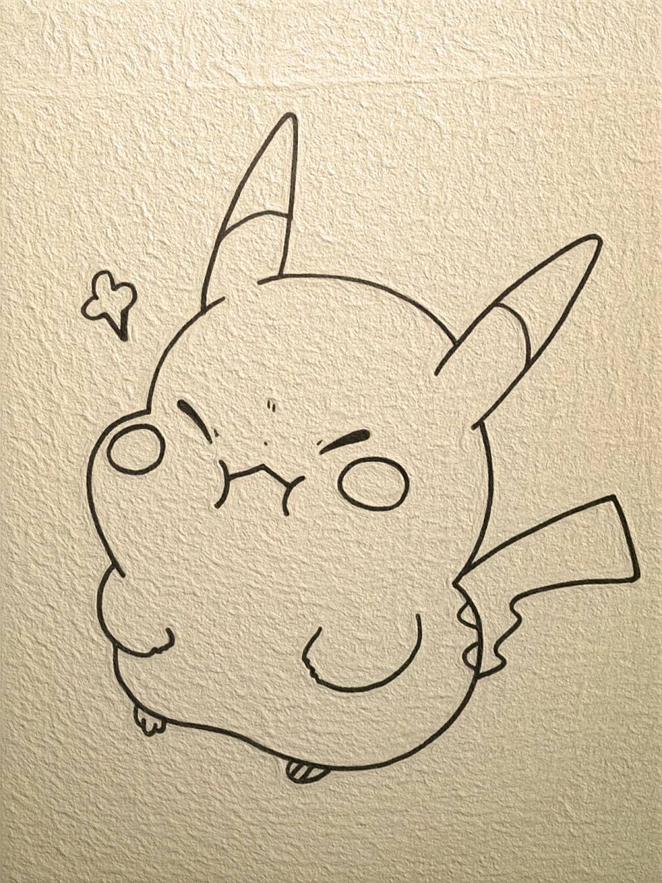 今日可爱简笔画(附过程)~皮卡丘 今晚临摹一幅皮卡丘,小时候很喜欢的