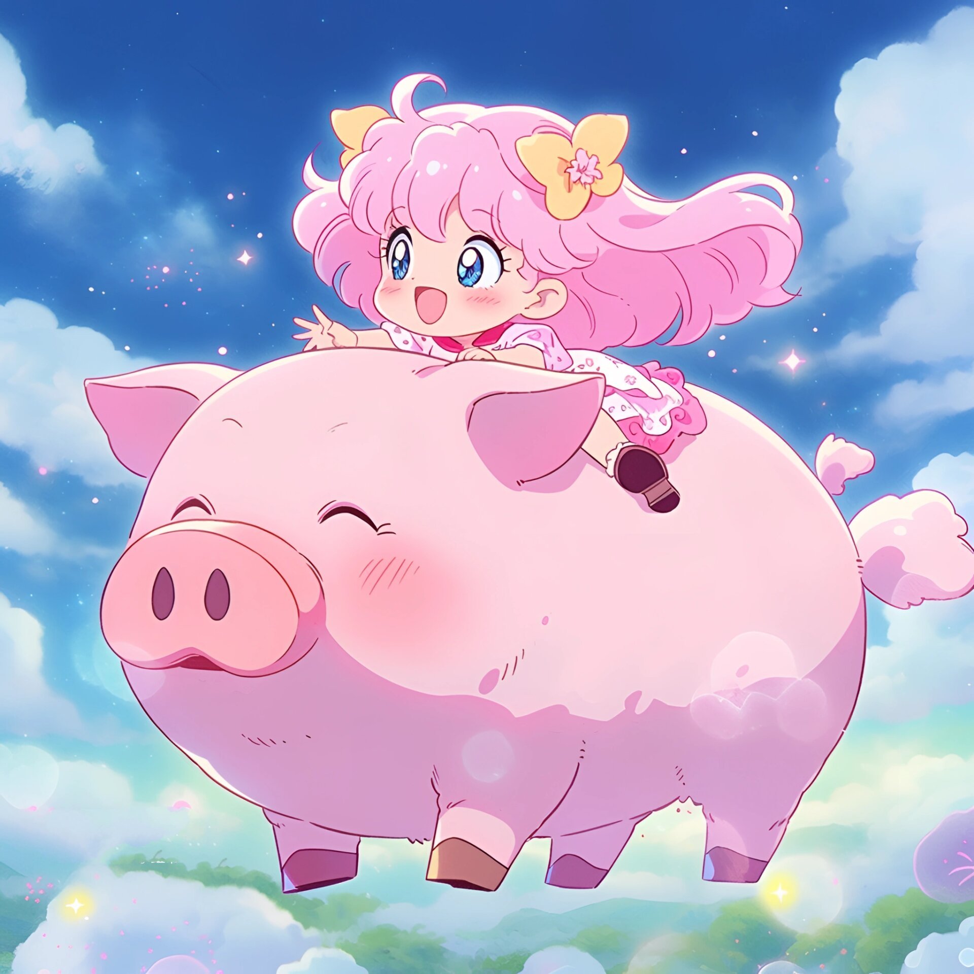 粉色猪系列:最后一张太好看了吧