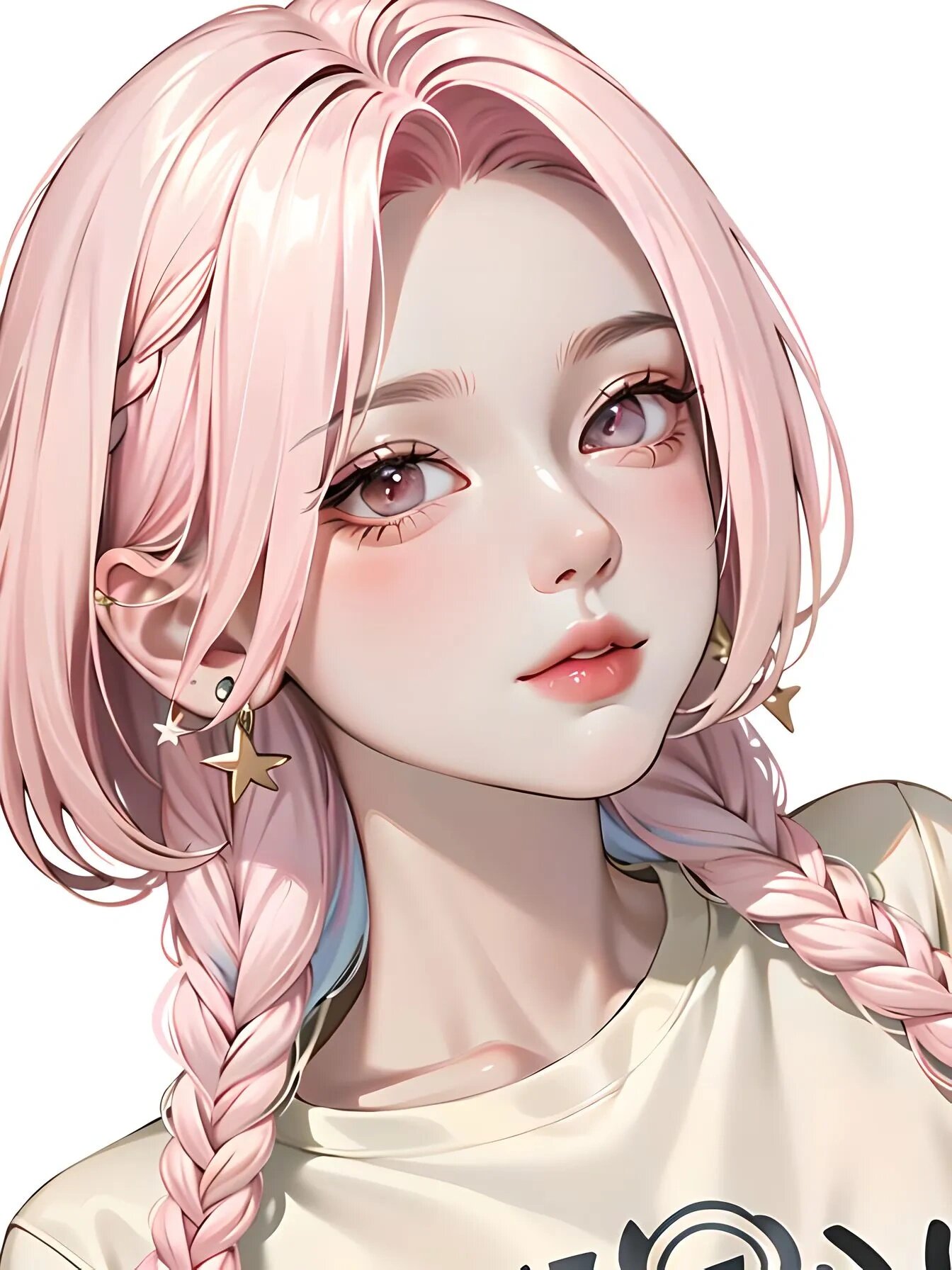 粉色系|麻花辫女孩