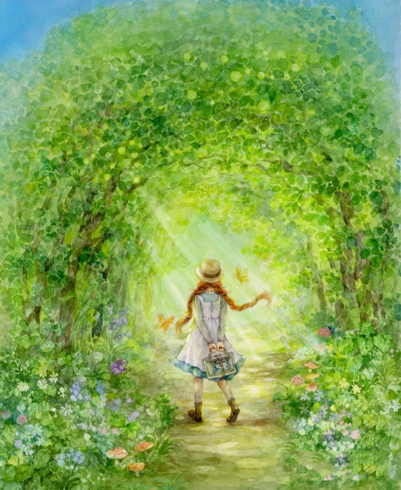 绿山墙的安妮 唯美的插图 梦幻的文字 富有想象力和乐观的女孩儿