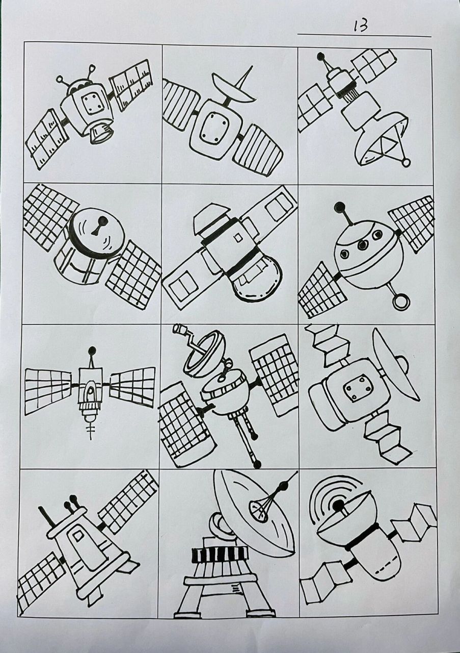 人造卫星儿童简笔画图片